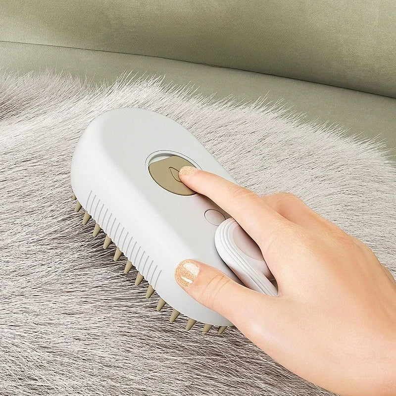 Brosse Brumisateur 3-en-1 Anti-Poils pour Chats et Chiens