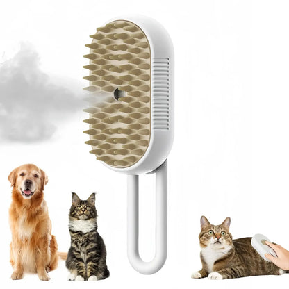 Brosse Brumisateur 3-en-1 Anti-Poils pour Chats et Chiens