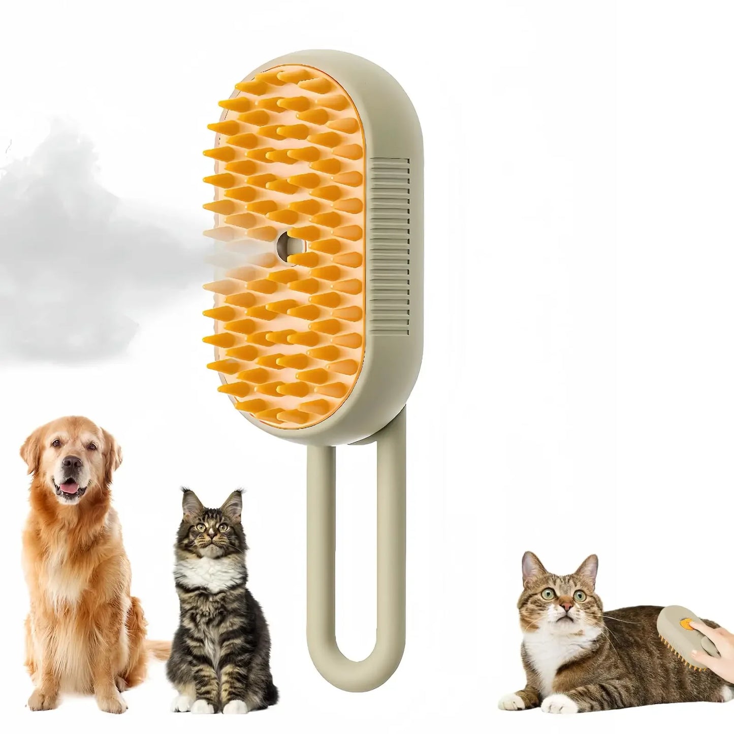 Brosse Brumisateur 3-en-1 Anti-Poils pour Chats et Chiens